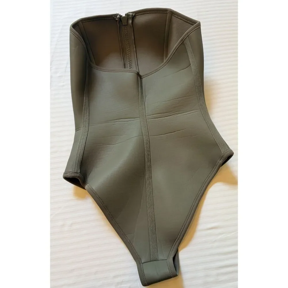 SKIMS Signature Swim Zip Front One Piece Swimsuit High Cut